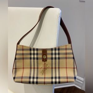 Authentic Burberry Check Leather Handbag